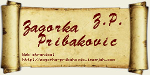 Zagorka Pribaković vizit kartica